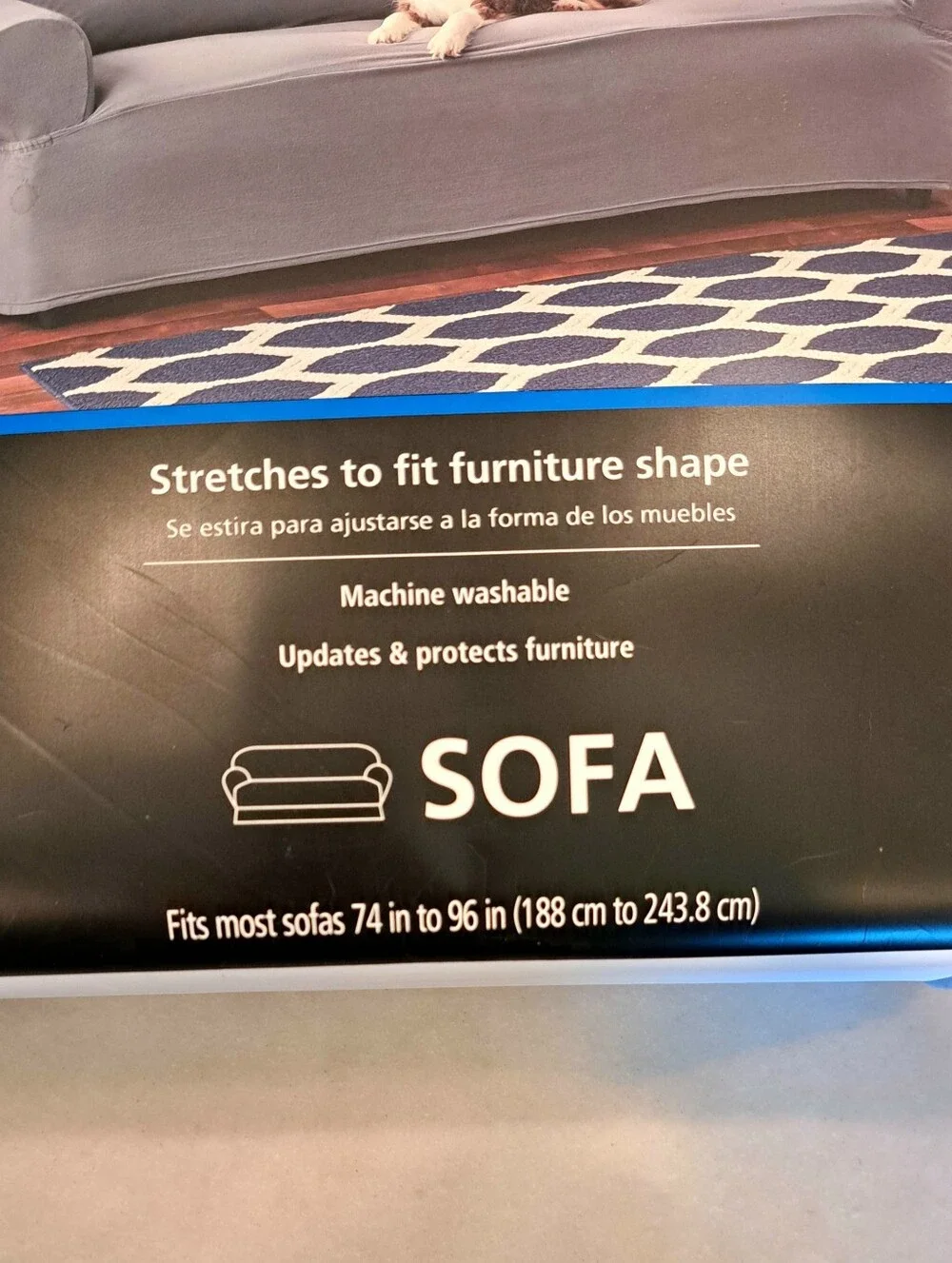 NWT Mainstays Gray Plush Couch Sofa Slipcover Fits Sizes 74 - 96 Inches